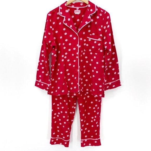 Kate Spade Other - Kate Spade Red Polka Dot Flannel Pajama Set Large